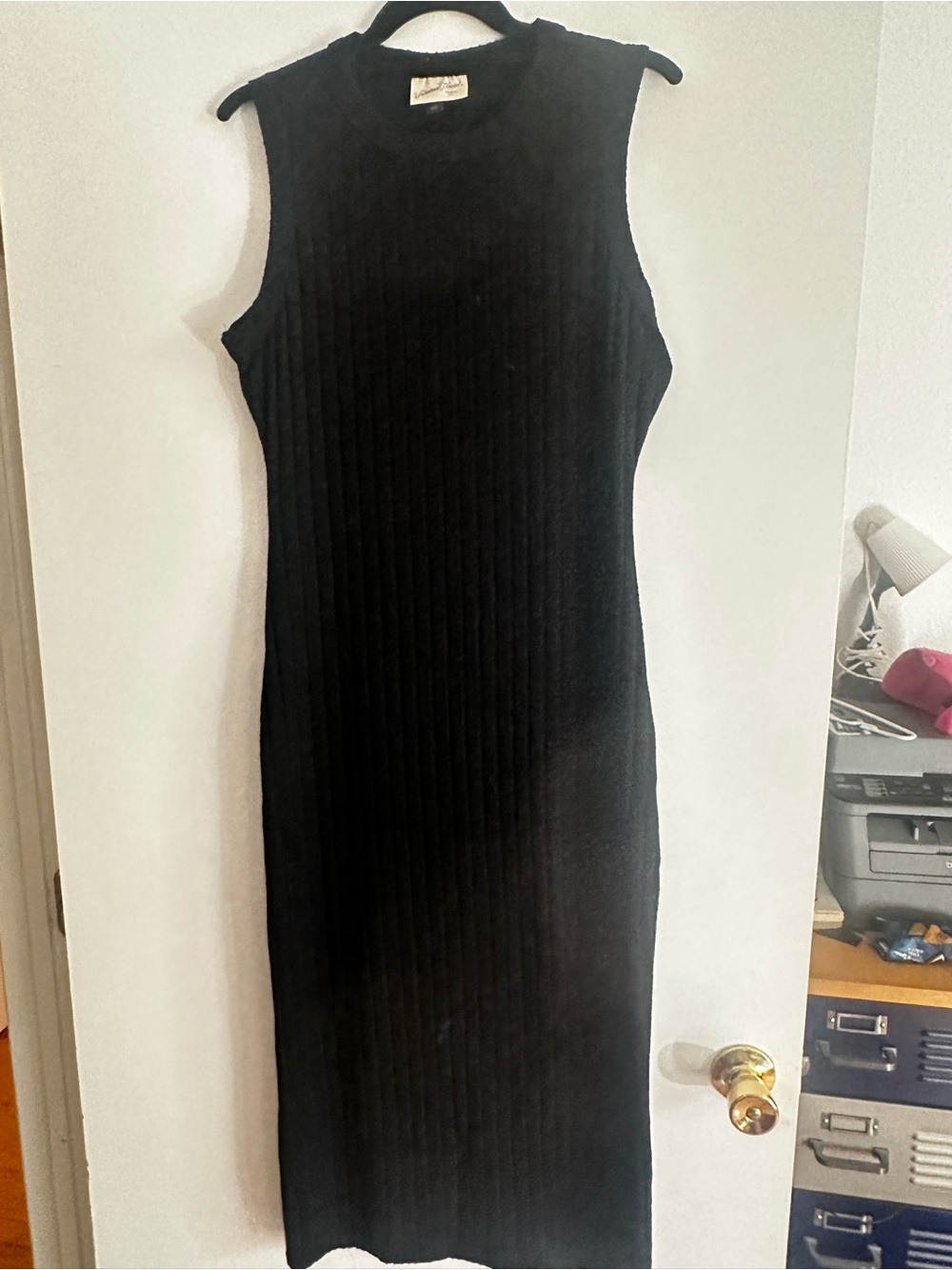 Universal Thread Black Ribbed Midi Tank Dress